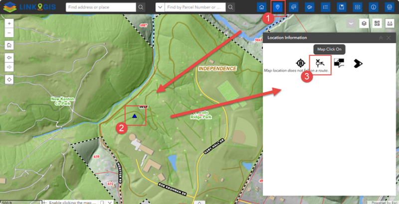 Steps to find coordinates in location information widget