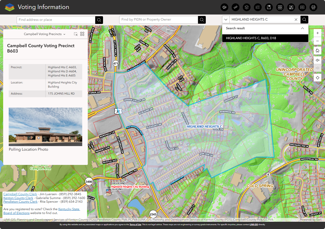 Search by Polling or Precinct